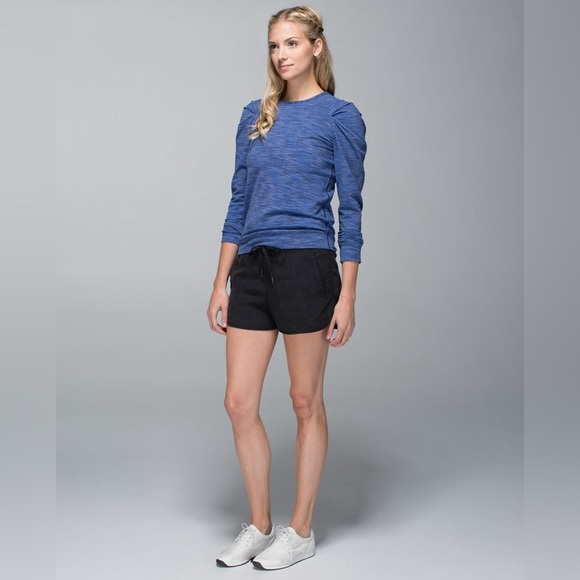 Lululemon Lab City Long Sleeve Puff Shoulder Pullover - Space Dye Blue - Small - Picture 5 of 14